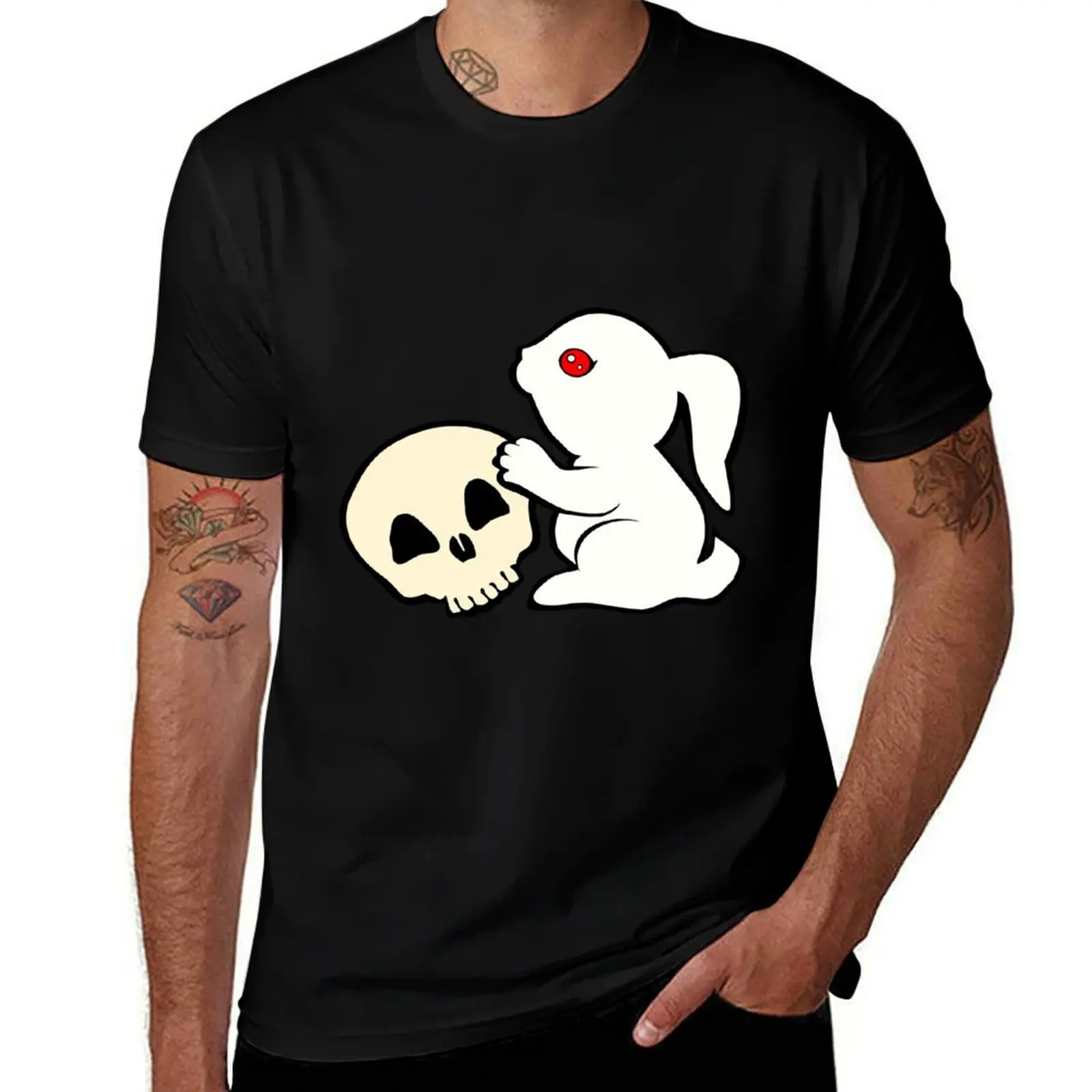 

killer bunny rabbit skull T-Shirt gifts for boyfriend cotton man t-shirts street wear new edition mens white t shirts