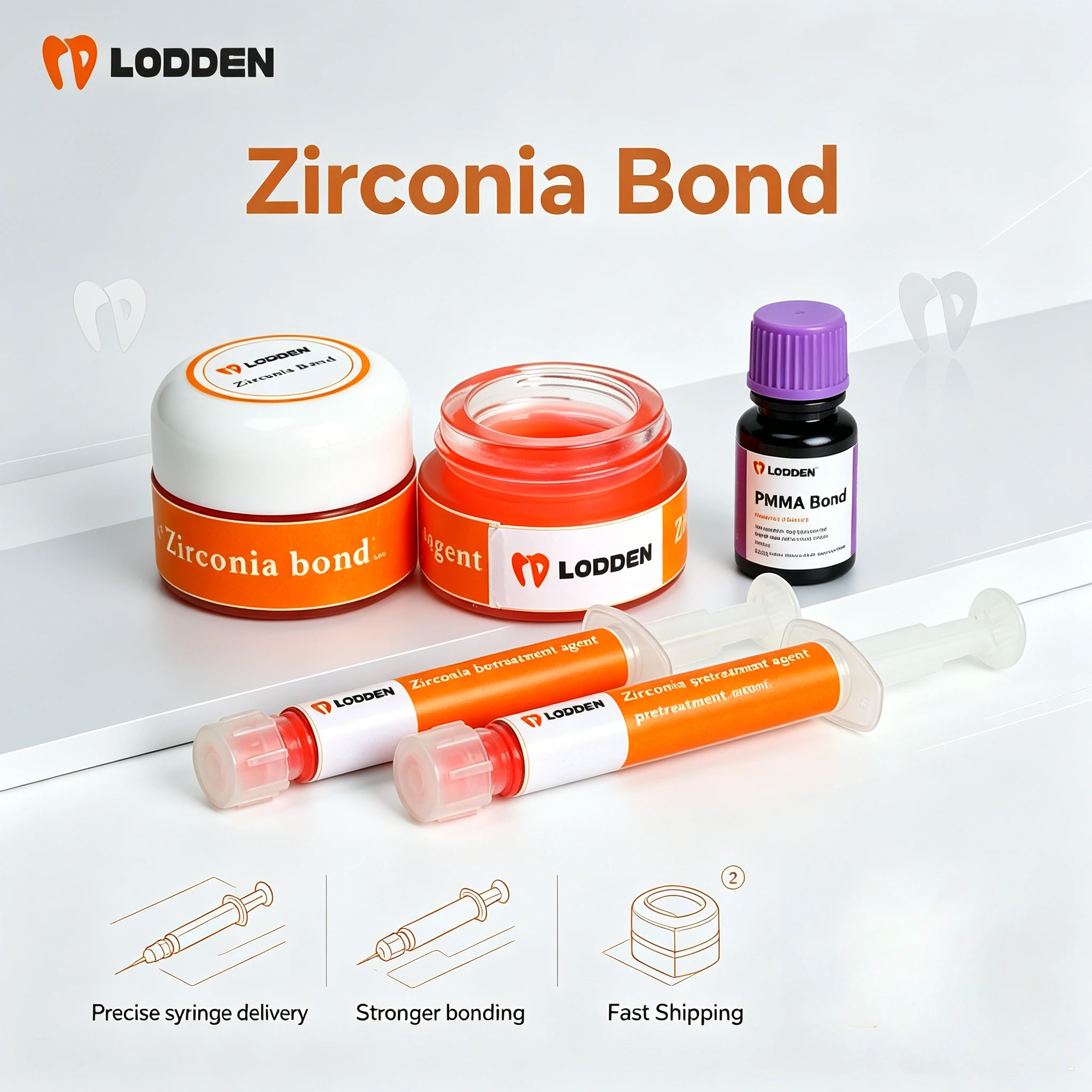 Lodden Zirconia PMMA Bonding Liquid High Adhesion Pretreatment Agent for Dental Veneers Crown Bridge