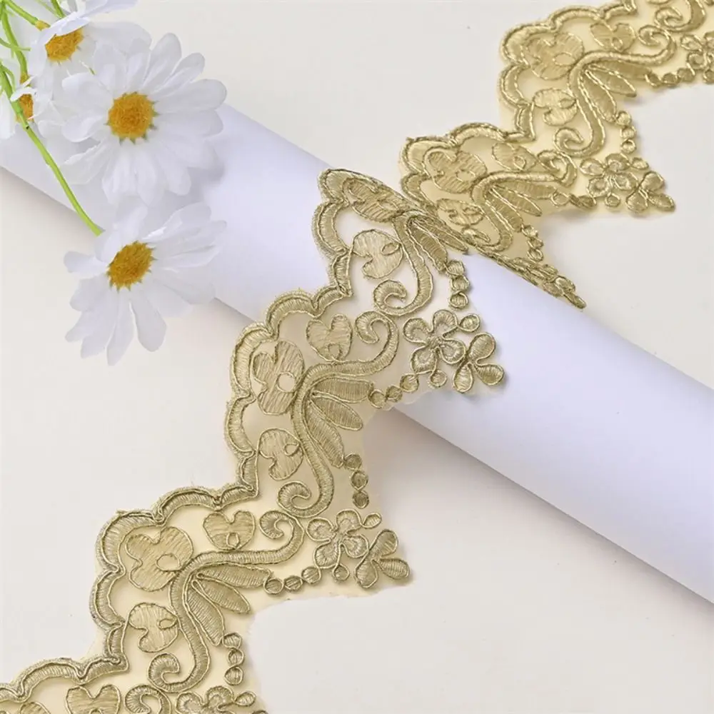 10Yards 9cm Width Flower Lace Trim Splicing Cloth Sewing Decoration Lace Ruffle White Black Gold Lace Ruffle Trim