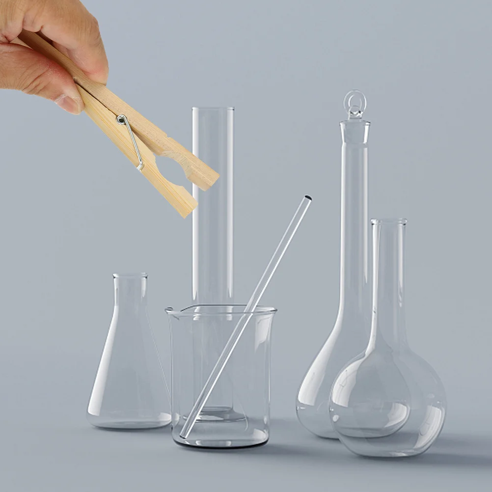 

20pcs Bamboo Test Tube Clamps Durable Heat Resistant Lab Equipment Chemical Experiment Holder School Laboratory Supplies Clamp