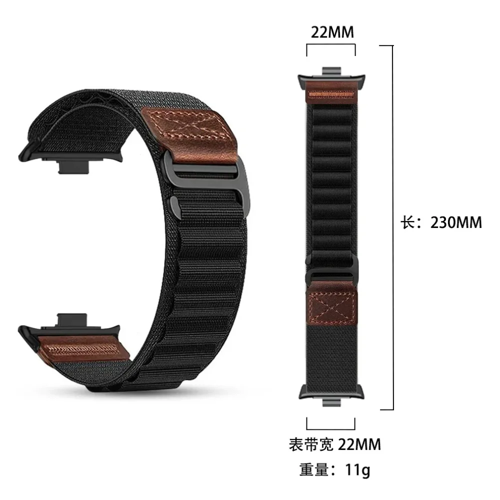 Nylon Retro+Leather label Strap for Redmi Watch 6 5 4 Breathable Adjustable Bracelet Band Xiaomi Mi Band 10-9-8 Pro Accessories