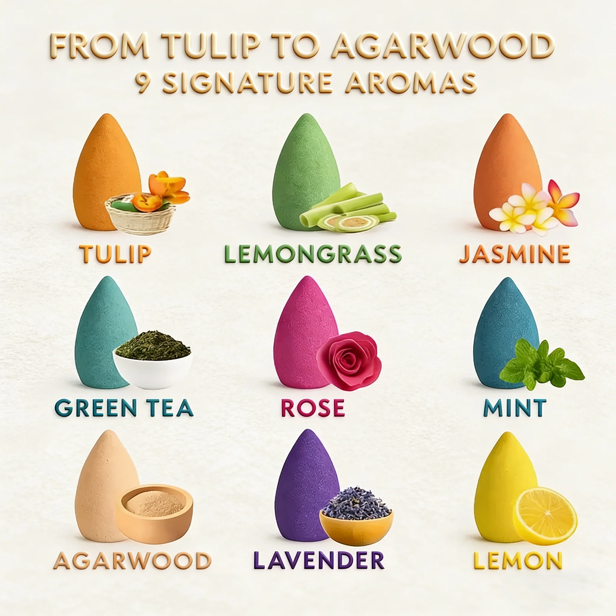 Backflow Incense Sandalwood Agarwood Aromatherapy Home Indoor Deodorization Floral Fragrance Absinthe Cone Incense