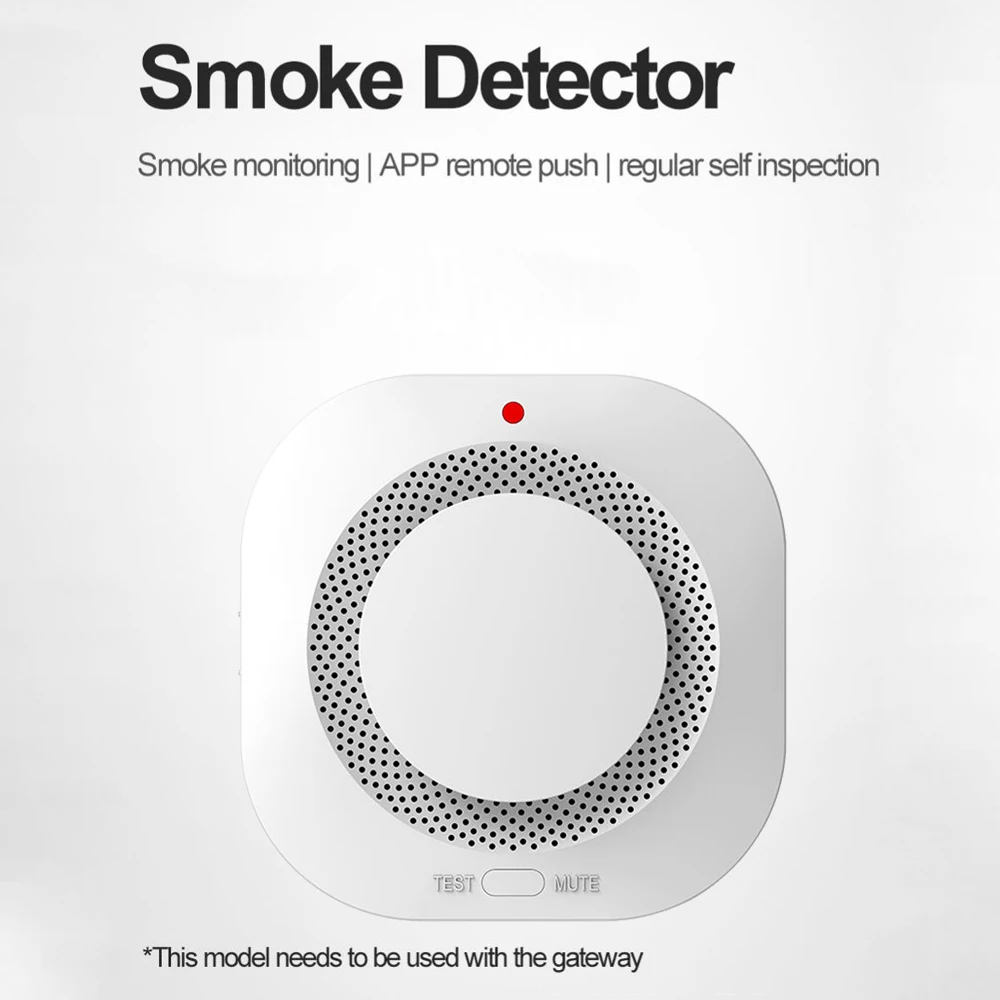 Tuya Smart Zigbee/Wifi Smoke Detector Smart Fire Fire Protection Home Security Alarm Sound Light Alarm APP Control