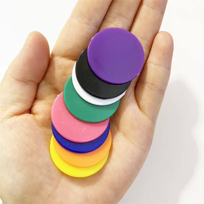 50Pcs 25MM 30MM Chips Plastic Marker Candy Color Coins Game Accessories Fun Family Club Board Games Teach Tools - view 3