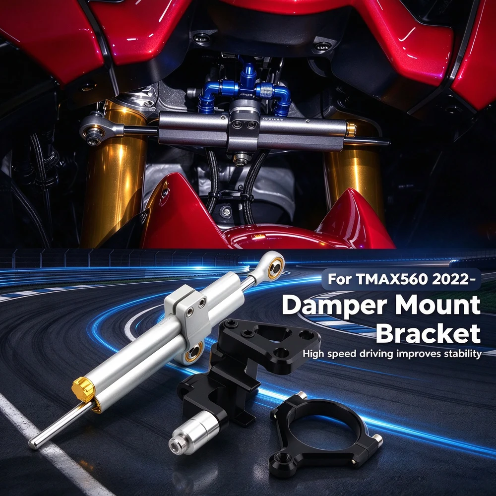 Steering Damper Stabilizer Kit Cnc - For YAMAHA T-MAX560 TMAX560 2022-2024 Motorcycle