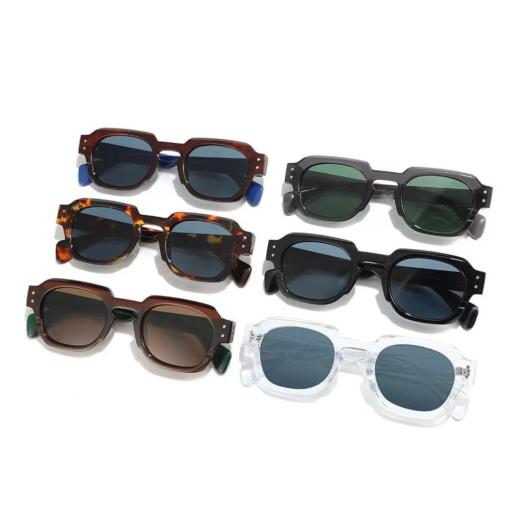 Neue Vintage Quadratische Sonnenbrille für Damen und Herren Marken-Rechteck-Sonnenbrille Ovale Brillen für Männer und Frauen