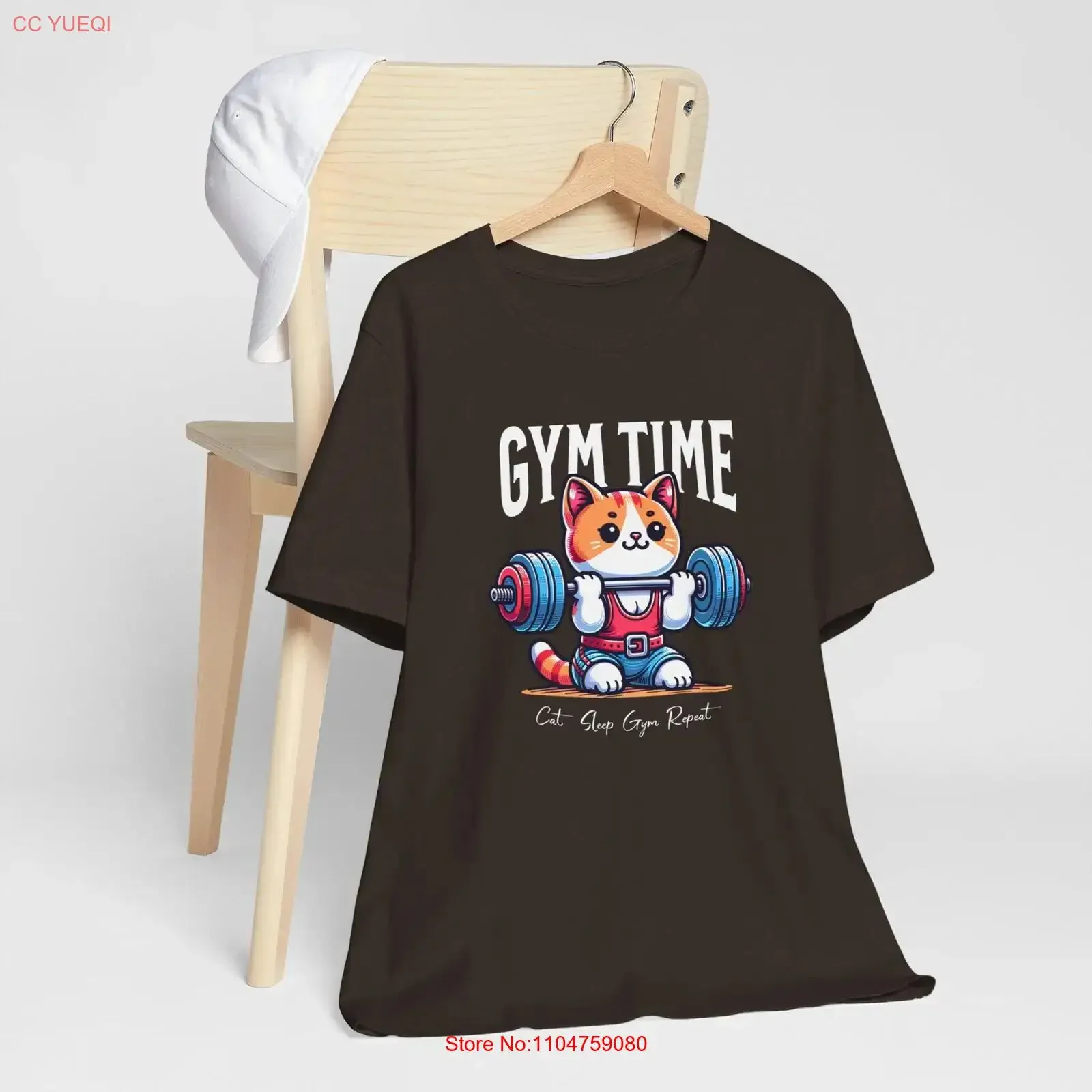 Adorable Gym Time Cat T Shirt Perfect for Animal Lovers Fitness Enthusiasts Cute Funny vintage Washed Top For Everyday Wear