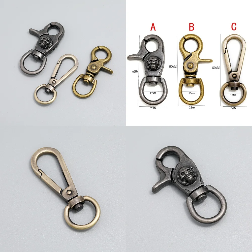 Rotating Dog Hook Keychain for Handbags Purses Luggage Accessories Hardware for Bags Zippers Buckles for Travel Gear for