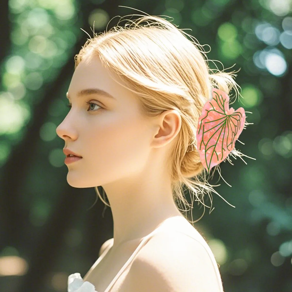 

2025 New Acetic Acid Gripper for Women High End Leaf Shaped Hair Clip Large Shark Clip At the Back of the Head