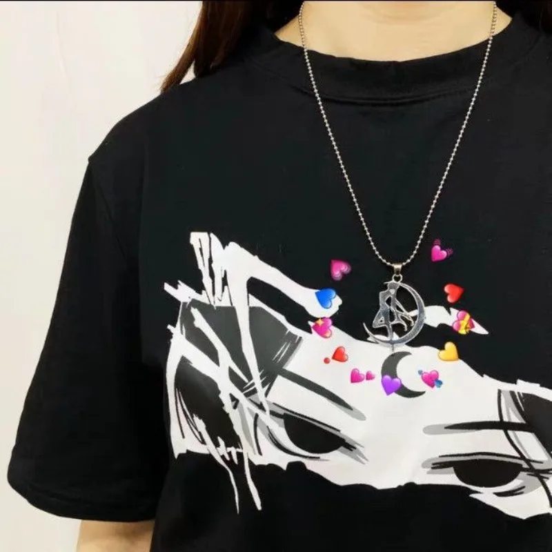 Sailor Moon Tsukino Usagi Jumping Di Collar de Hip Hop Personajes de Anime Hombres Mujeres Retro Pareja Colgante Accesorios Personalizados