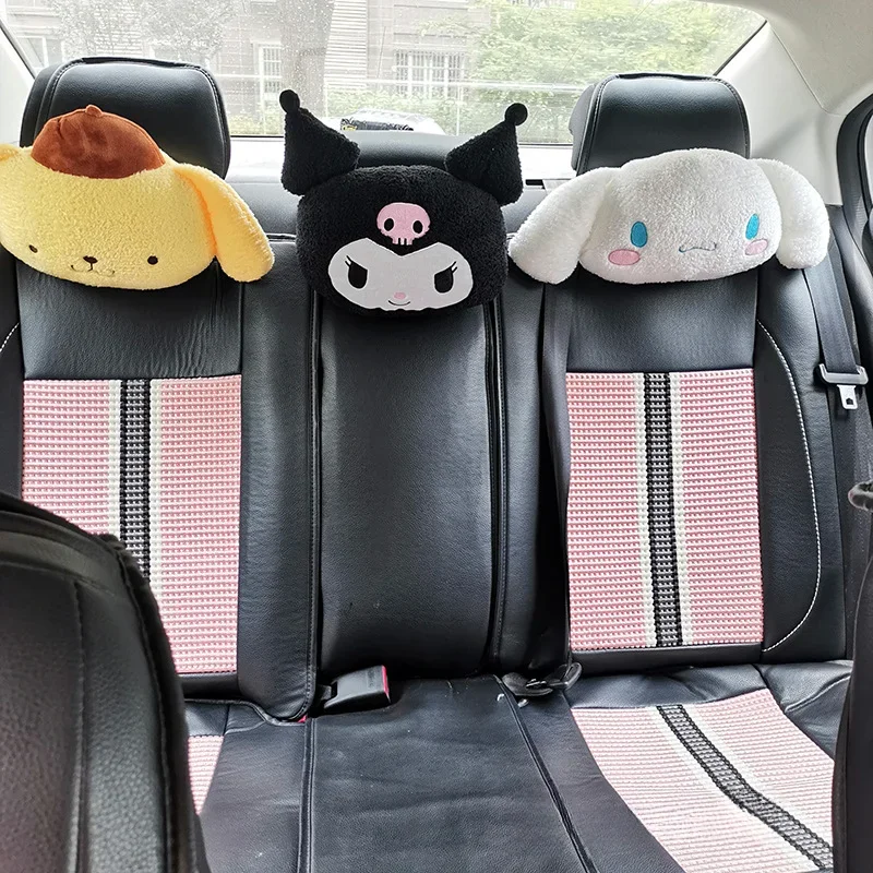 

Kawaii Sanrioes Anime Kuromi Cinnamoroll My Melody Plush Car Neck Headrest Pillow Soft Stuffed Plushie Pillow Car Accessories