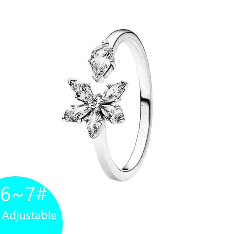 Anillos de plata de ley 925 para mujer, corona de flores de corazón infinito apilable, anillo de boda Original de plata 925, regalo de joyería, nuevo