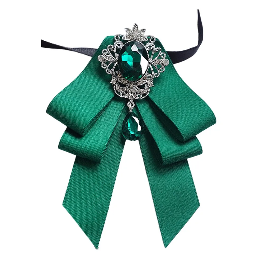 

Fashion Red Ribbon Rhinestone Bow Tie Luxury Design White Shirt Fabric Tie Vintage Style British Style Bow Tie Wedding Dress