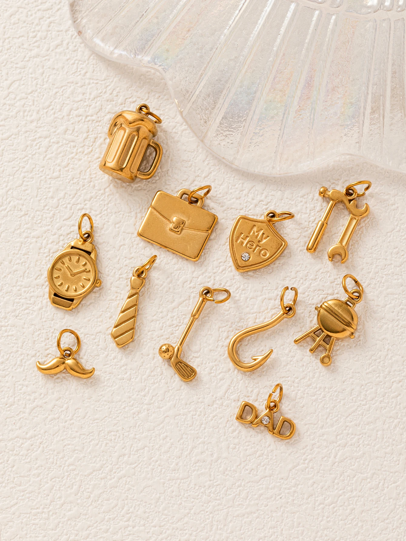 316 Edelstahl Wasserdicht Farbbeständig Neue Einfache Kabelbinder-Tasche Bart DIY Anhänger Charms Schmuckherstellung – Detail 2