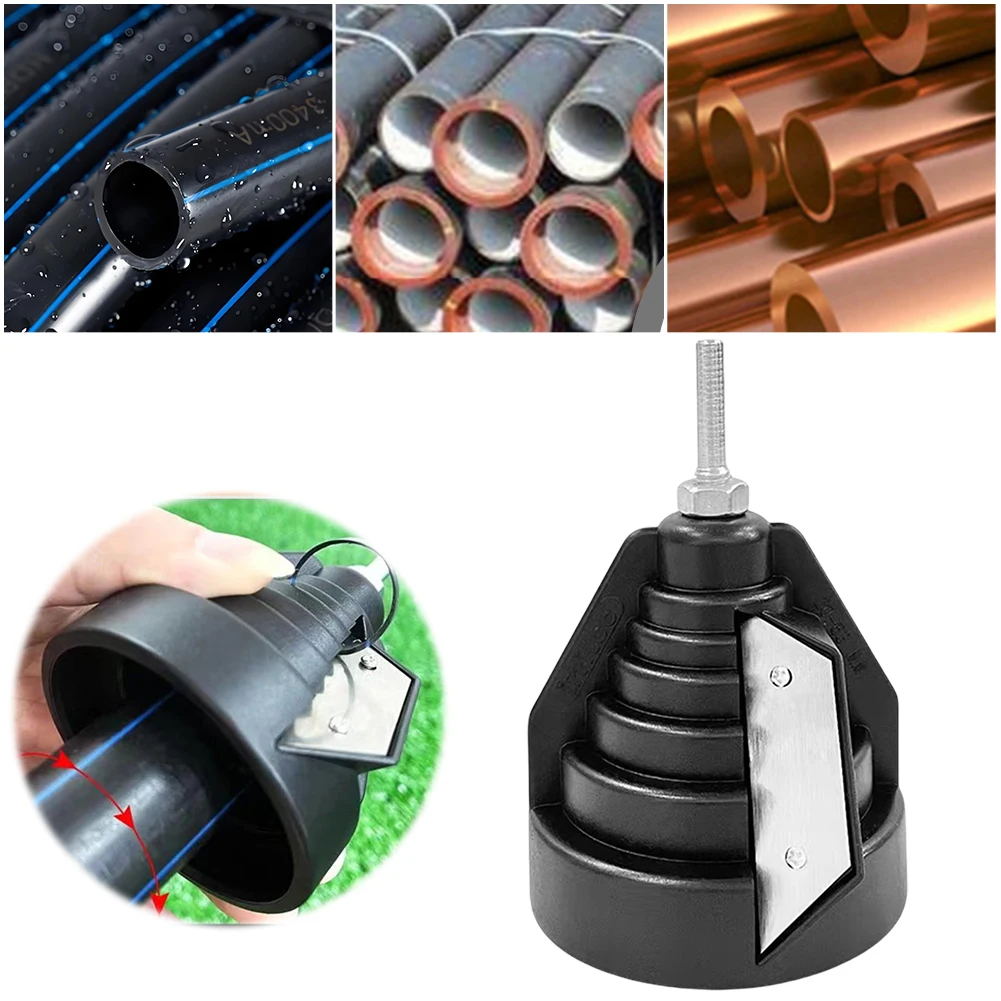 

Инструмент для снятия заусенцев с труб ПЭ 20-63 мм, конусный резьбонарезной инструмент (с дрелью)