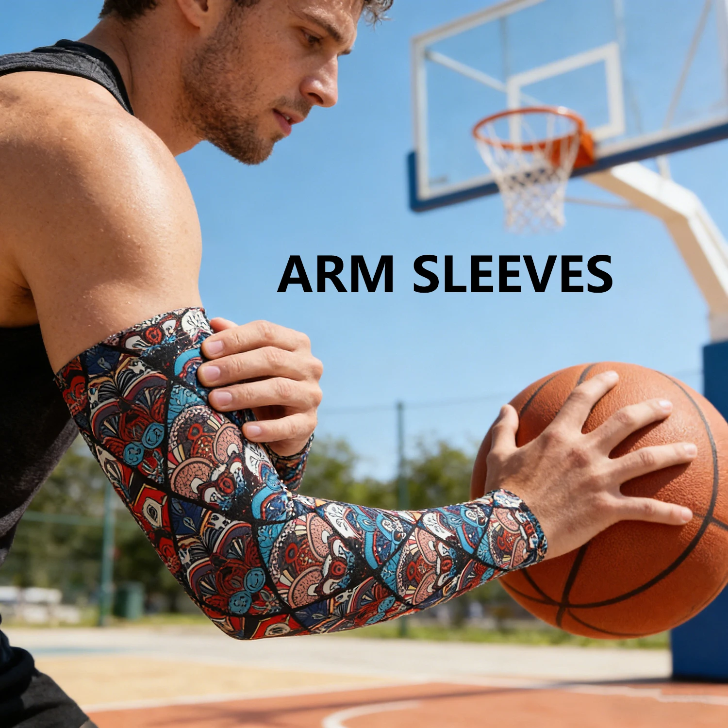 

UV Protection Ice Silk Arm Sleeves Unisex Ethnic Pattern Tattoo Cover for Outdoor Activities & Daily Work