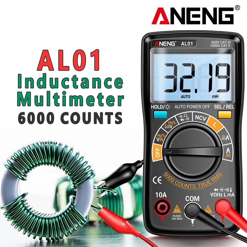 ANENG AL01 Inductance Digital Multimeter 6000 Count True-RMS AC/DC Voltage Meter Current Tester Professional Electrician Tools