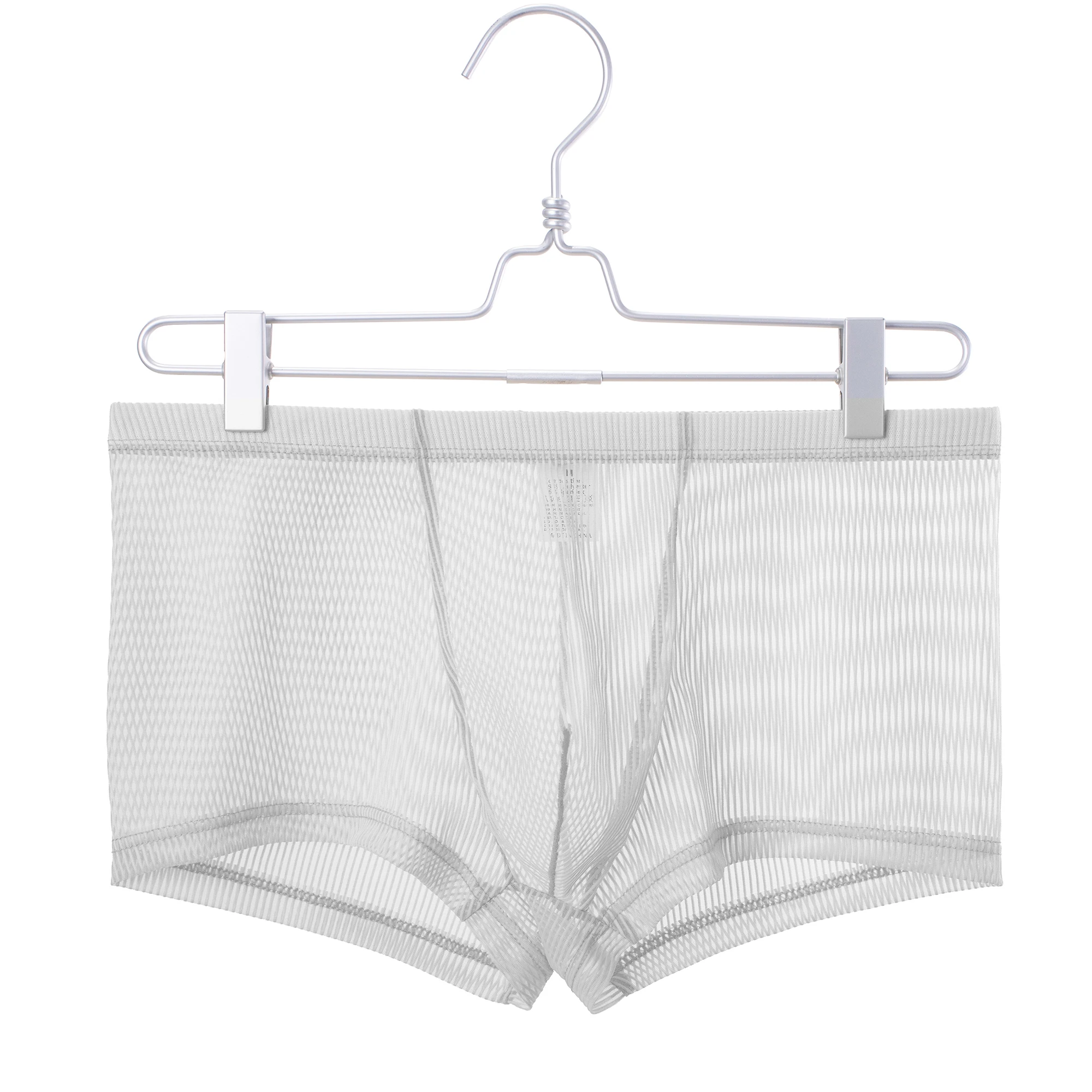 

Мужские однотонные боксеры, удобные мягкие прозрачные трусы, сетчатое дышащее нижнее белье в тонкую полоску с низкой талией, прозрачные плавки, шорты