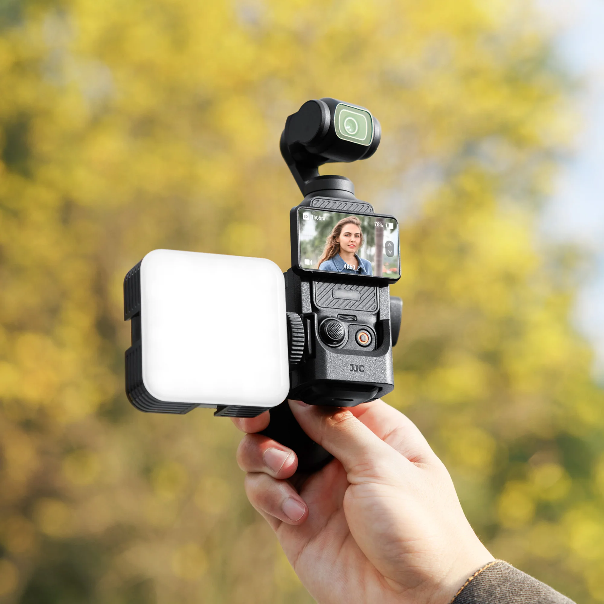 JJC حامل تثبيت مغناطيسي لـ DJI OSMO Pocket 3 محول توسيع مع حذاء بارد يدعم أضواء LED الميكروفونات Pocket3 الملحقات