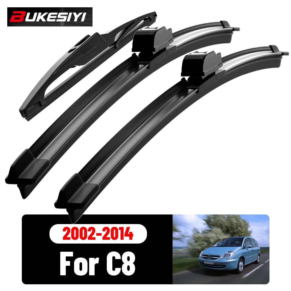Scheibenwischerblätter-Set für vorne und hinten für Citroen C8 2002-2014 2003 2004 2005 2006 2007 Geräuscharme Scheibenwischer Zubehör 26"26"14"
