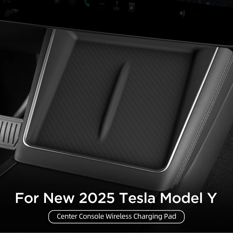 

For Tesla Model Y Juniper/Launch 2025 Anti-skid Pad Wireless Charging Pad Car Phone Non-slip Charger Mat Protective Pad