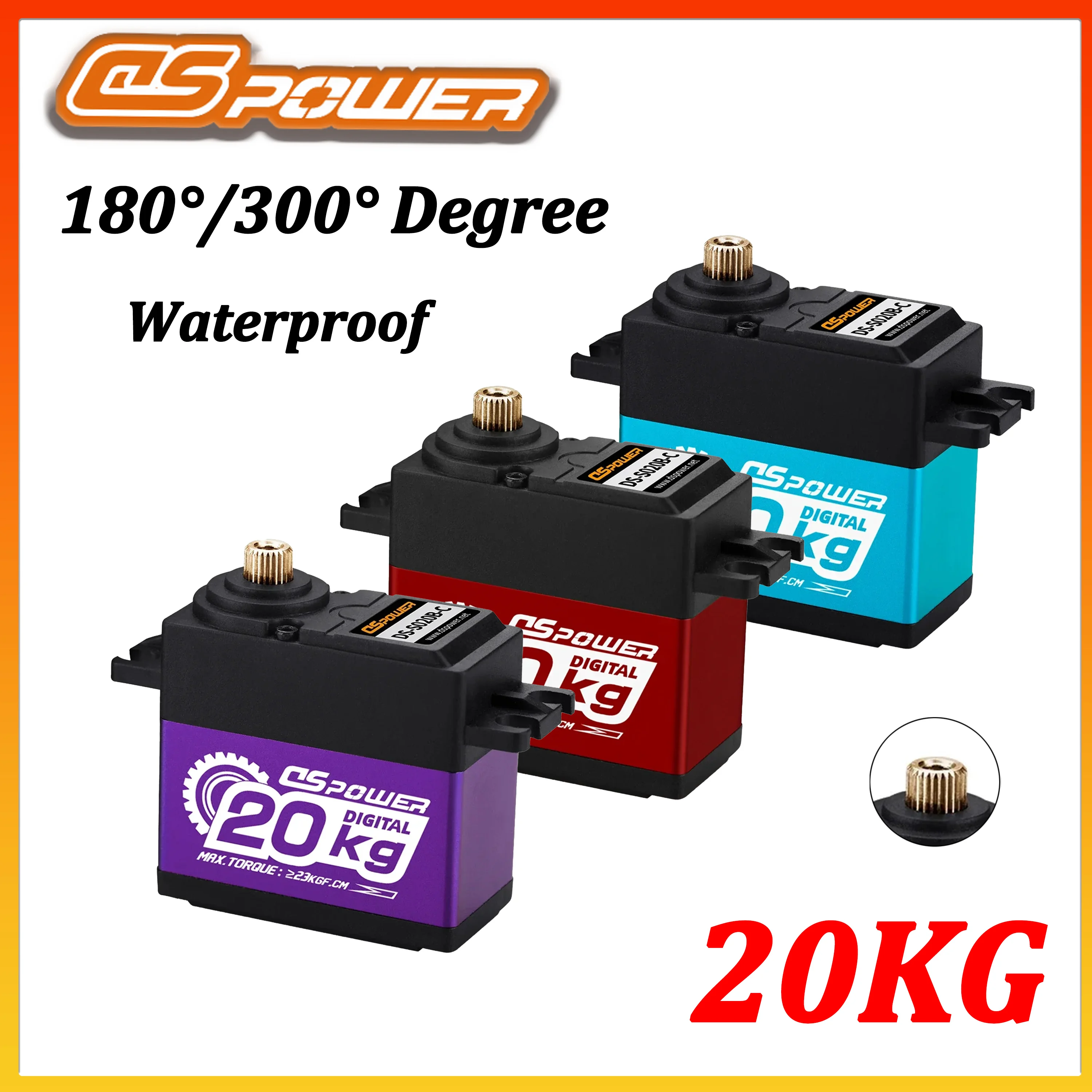 

DSPOWER 20KG Metal Gear Waterproof Servo 180° 300° for 1/10 RC Racing Car Crawler Truck Planes Boat Robot Parts WPL Wltoys VRX