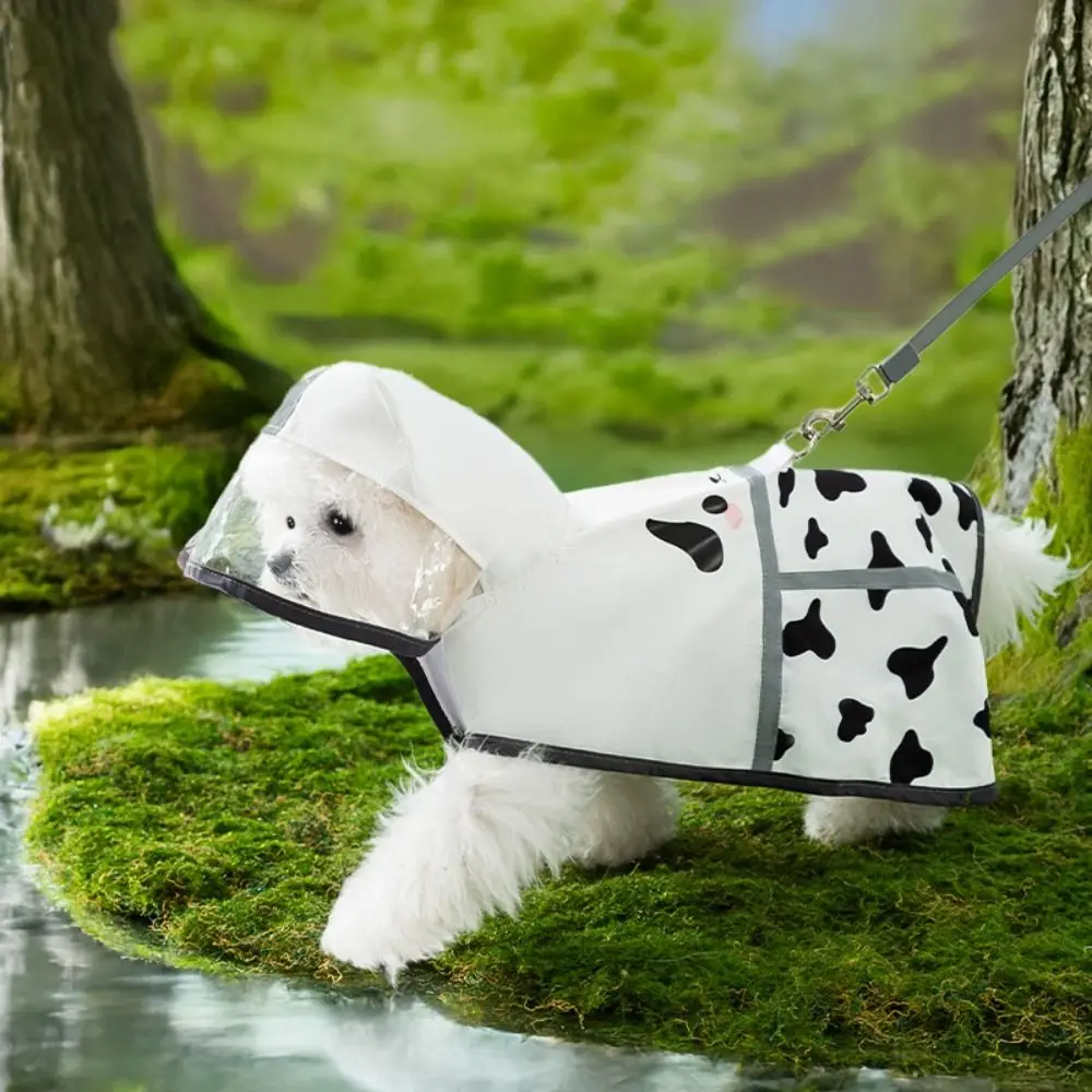 

Pet Wear Cartoon Dog Rainwear Waterproof with Reflective Strip Dog Hooded Raincoat Polyester Puppy Clothes for Dogs Puppy Cats