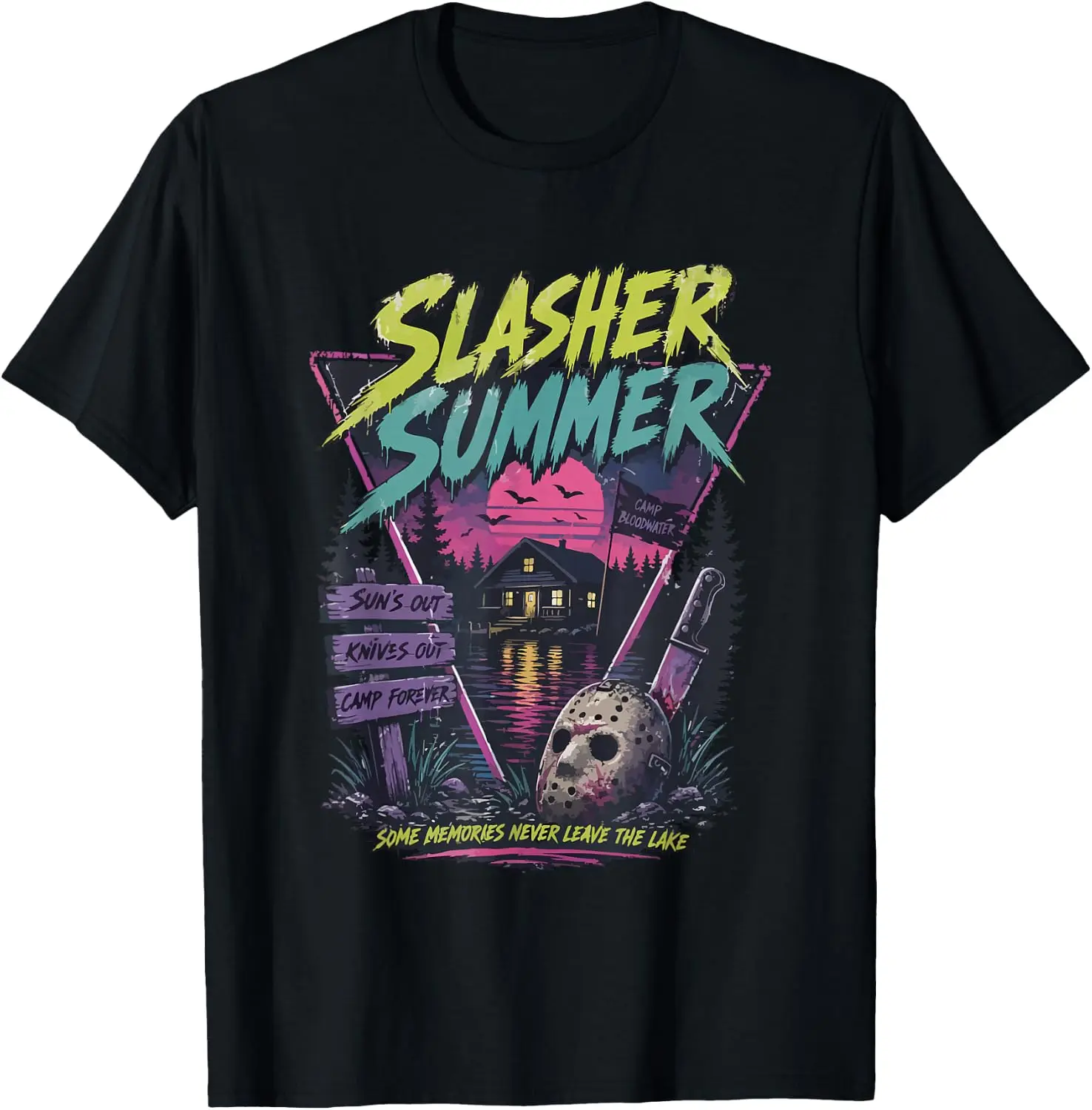 Vintage Summerween Slasher Summer 80S Cute Halloween Classic T-Shirt 100% Cotton Trendy Y2K Short-Sleeve Tee-Soft, Quick-Drying,