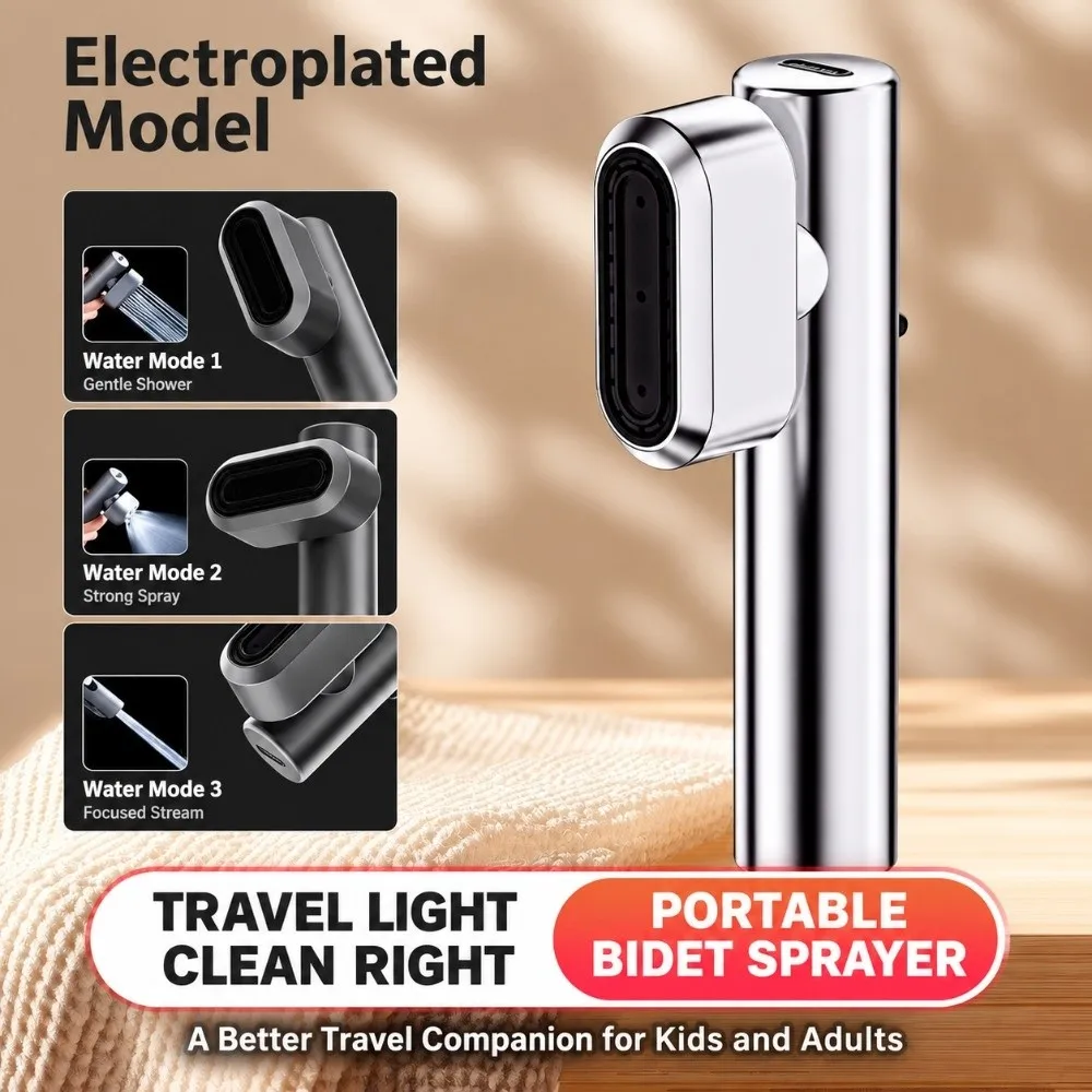 Travel High Pressure Shower Head Handheld Mini Sprayer Nozzle Water-saving Shattaf Douche Kit Bathroom Accessories