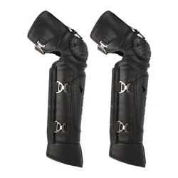 1 Pair Winter Motorcycle Warm Kneepad Motorbike Riding Knee Pads Cold And Warm Pu Windproof Thickened And Plush Leg Guards Plush