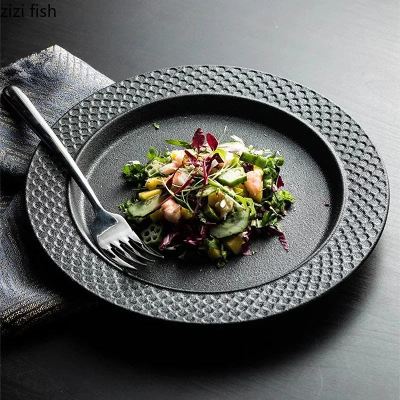 

Creative Texture Ceramic Plate Steak Plate Restaurant Pasta Plate Dessert Plates Sushi Plates Molecular Cuisine Tableware