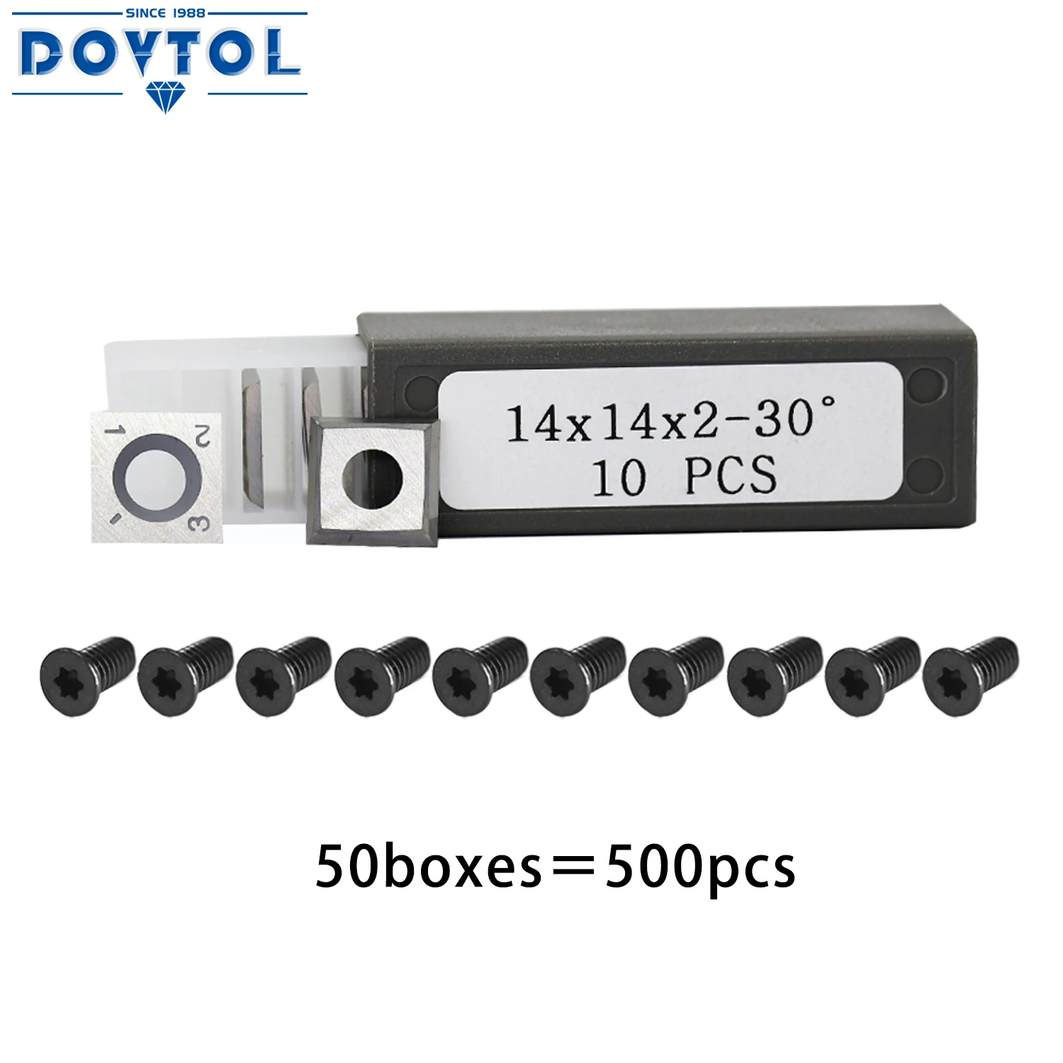 

500pcs 14mm Square Carbide Inserts Cutters for Grizzly T21348 and Woodworking Spiral Helical Planer Head