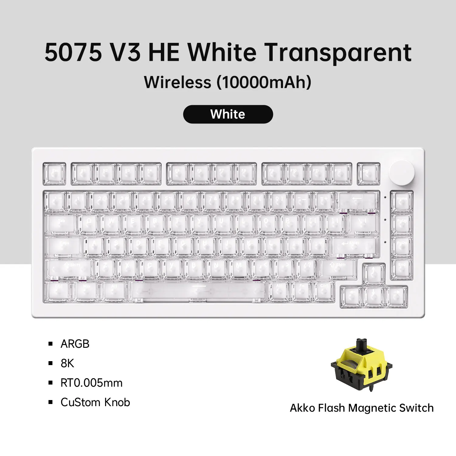 【超高スペック】Akko 5075 V3 HE ラピットトリガーキーボード Akko 5075 V3 HE メカニカルキーボード 75% マグネティックスイッチ