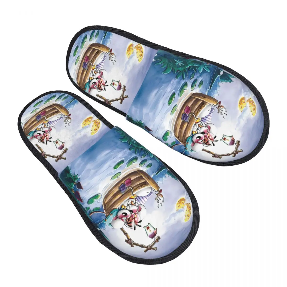 

Winter Furry Slippers Cute Merch Household Fur Slippers Slides Living Room Diddl Soft Non-skid Slides