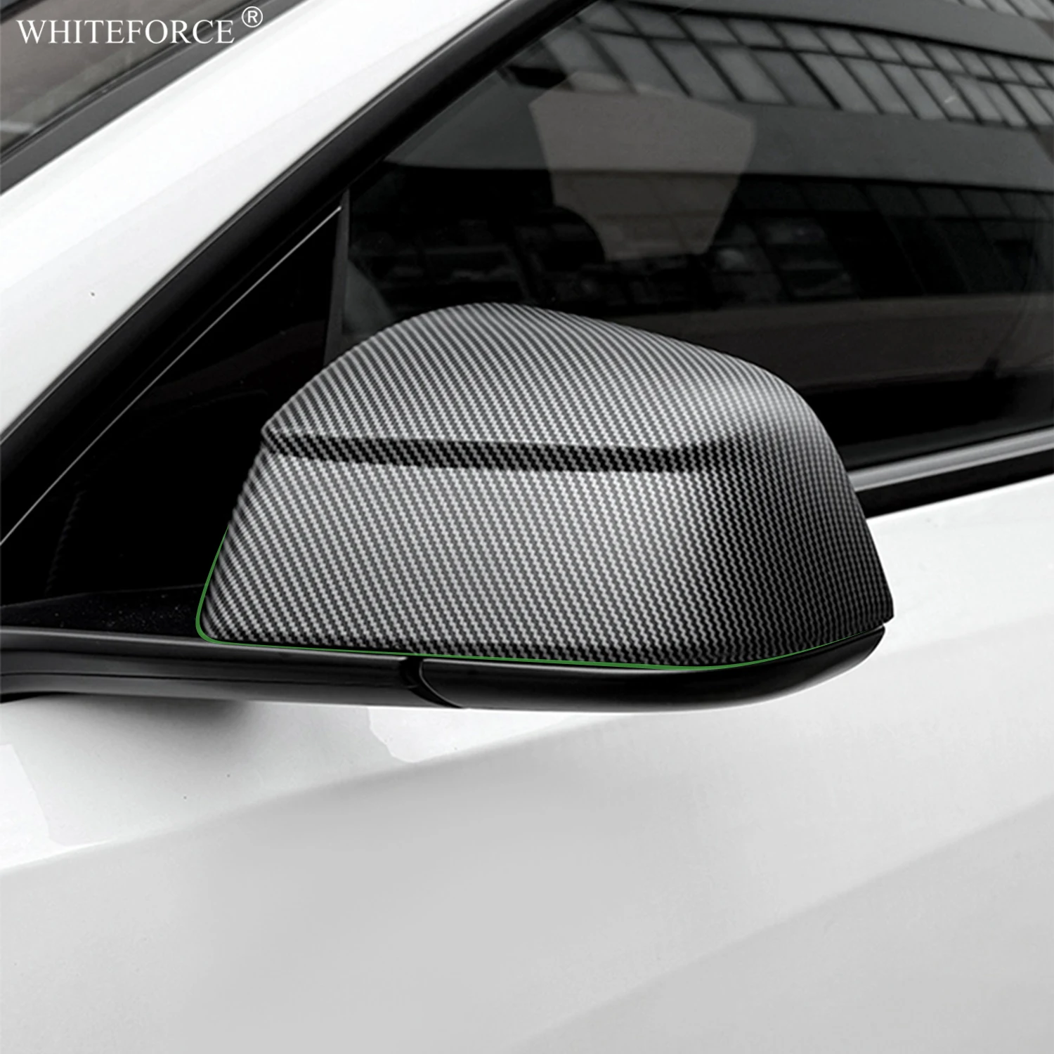 

For Tesla Model Y Juniper Exterior Rearview Mirror Carbon Fiber ABS Protective Cover Rear-vision Mirror Shell Side Camera Cover