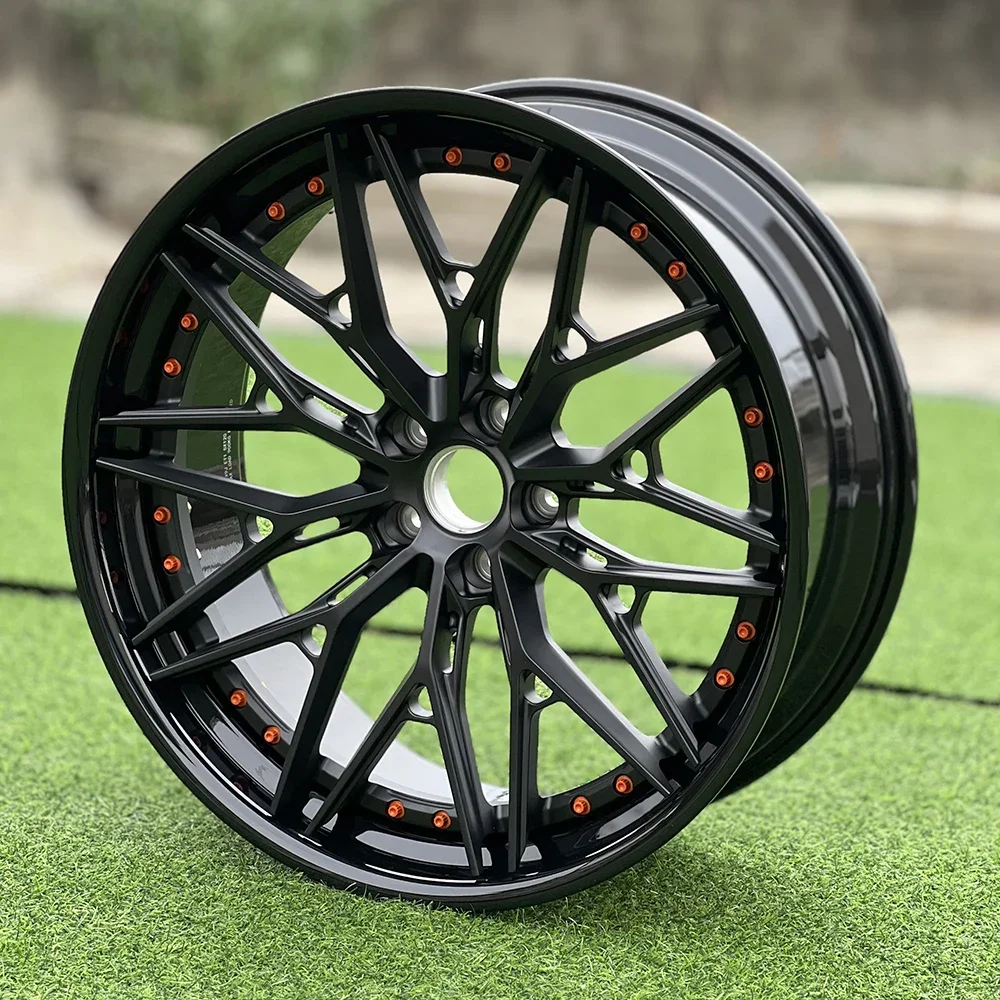 2-piece Black Custom 5x120 Wheel 22 Inch Forged Alloy Passenger Car Wheel for Model X Car Audi Standard