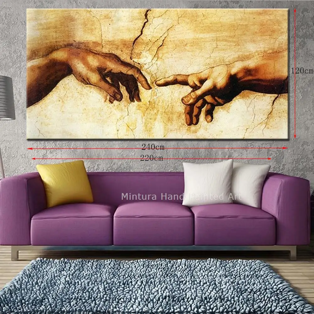 Mintura,Large Artwork Handpainted Find Love Holding Hands Abstract Modern Oil Painting On Canvas,Wall Art,Picture For Home Decor