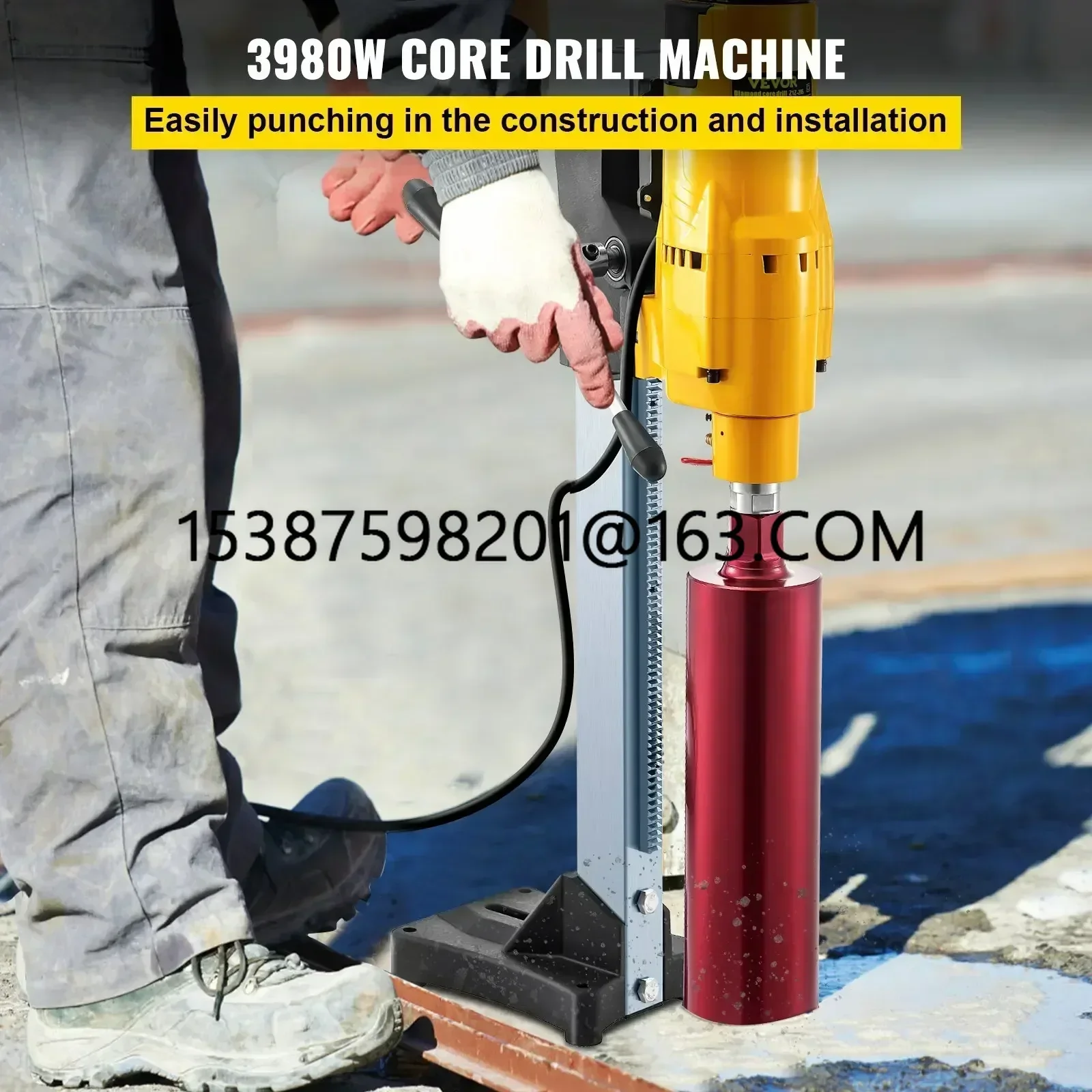 3980W Diamond Core Drilling Machine 8 Inch/205MM Diamond Core Drill Rig with Stand and Drill Bits For Concrete Drilling Boring