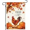 DLZDN Fall Chicken Garden Flag Pumpkin Maple Leaves Flag 12×18 Inch Double Side Vertical Burlap Farmhouse Yard Sign Autumn T jjp