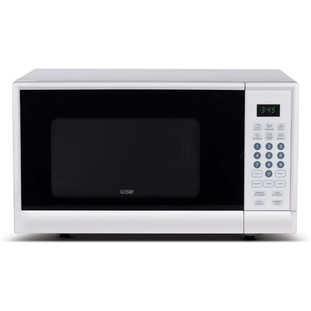 0.9 Cu Ft Microwave with 10 Power Levels, Push Button and Child Lock, 900-Watt Microwave, Countertop Microwave with Timer