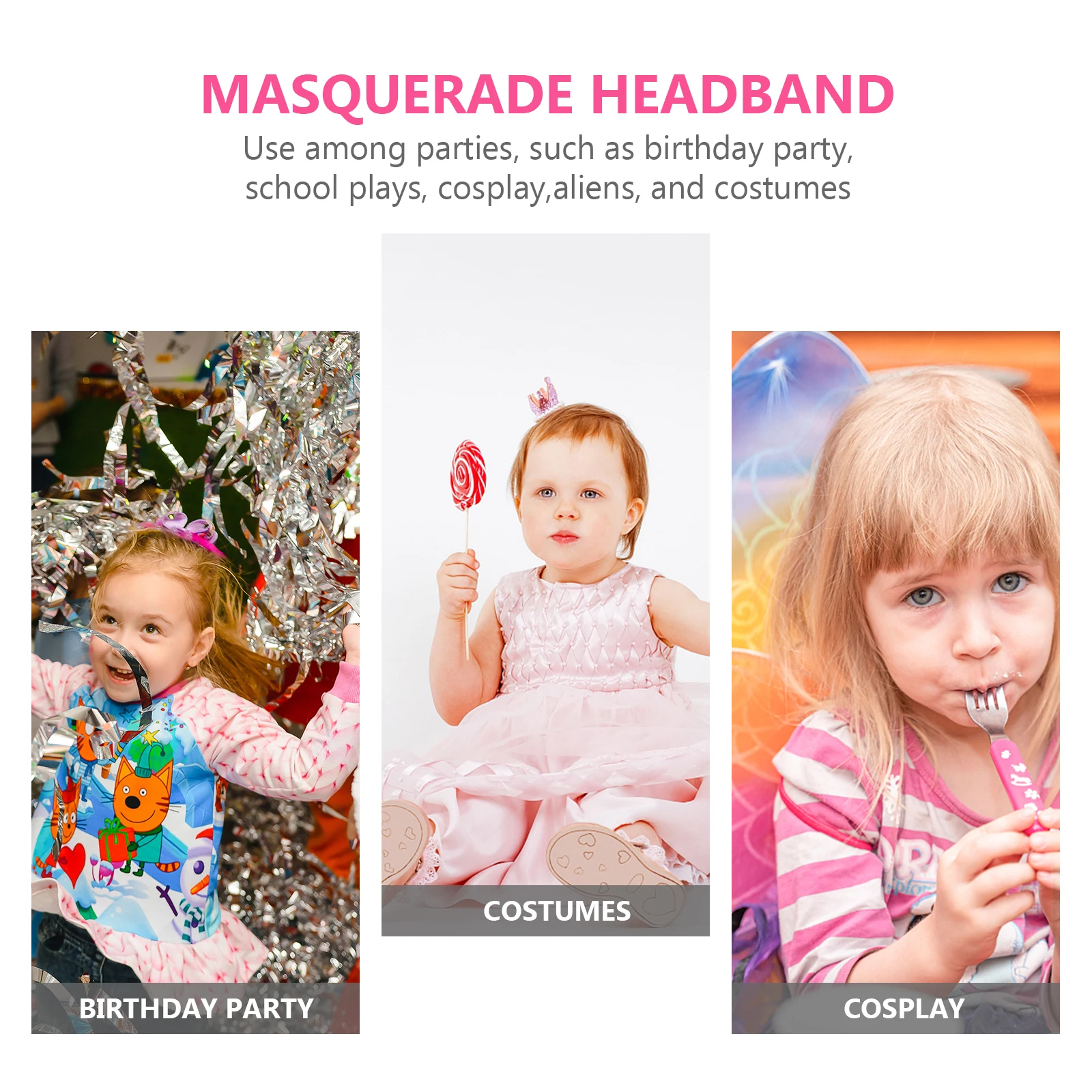 

6Pcs Fashion Cat Ear Hair Band Children Headdress Party Favor Decorative Photo Prop Comfortable Non Slip Hair Hoop Gift
