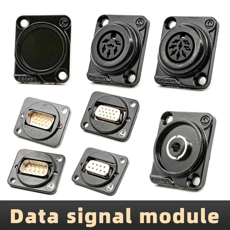 Multimídia Signal Jack para Conferência Microfone, Módulo de Dados, DB9, DB15, RS232, 485, 3.5mm Feminino Jack, 6Pin, 8Pin