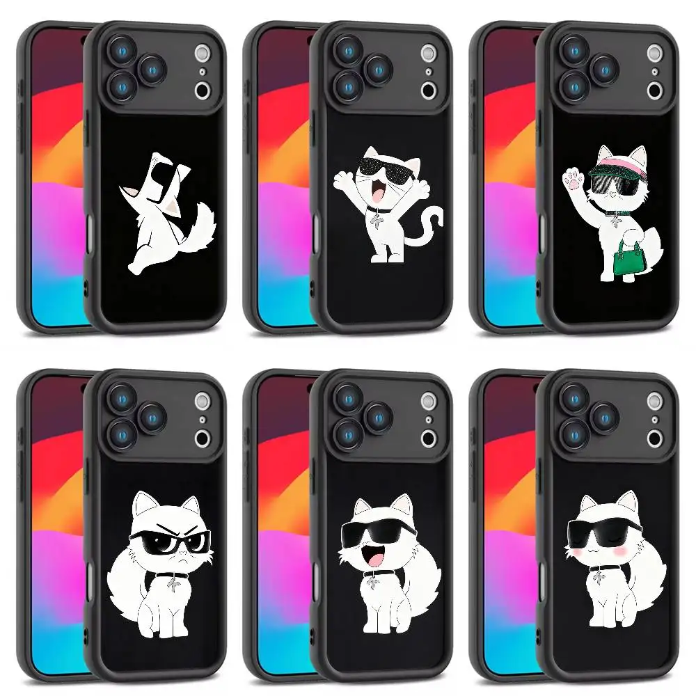 

Cartoon Cat Funny Fashion Phone Case For iPhone 17,16,15,14,13,12,11,Pro,Max,Plus,E,Air,Mini Black Full Coverage Cover