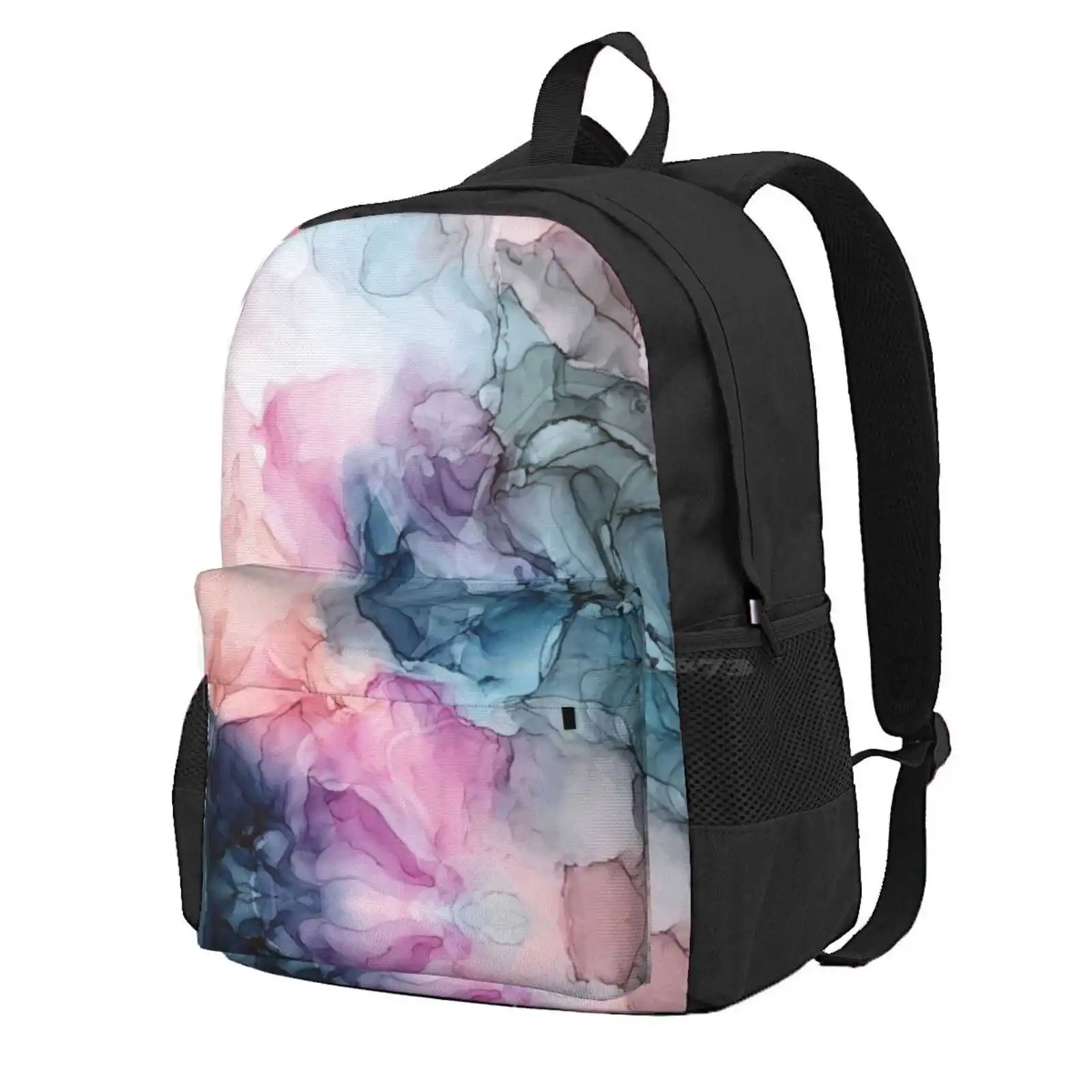 

Heavenly Pastels 1: Original Abstract Ink Painting Hot Sale Schoolbag Backpack Fashion Bags Pastel Love Obsessed Pink Blush