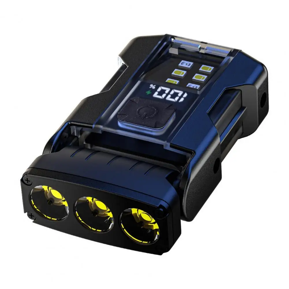 كشافات عرض الطاقة، مشبك قبعة، مصباح أمامي قابل للتعديل، مشبك على القبعة مع شاشة رقمية، أوضاع مقاومة للماء، USB للغطاء #1