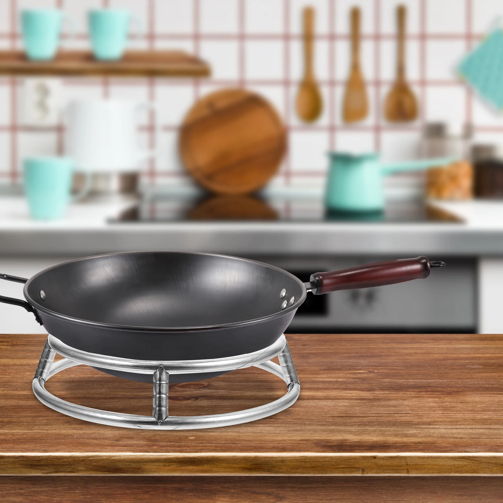

Heat Proof Pot Rack Round Stainless Steel Double Layer Wok Stand Cooling Base Non Strong Load Bearing Anti Rust