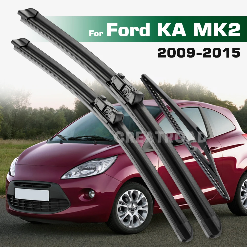 

GREATROAD Wiper LHD&RHD Front & Rear Wiper Blades Set For Ford KA MK2 2009 - 2015 Windshield Windscreen Window Brushes