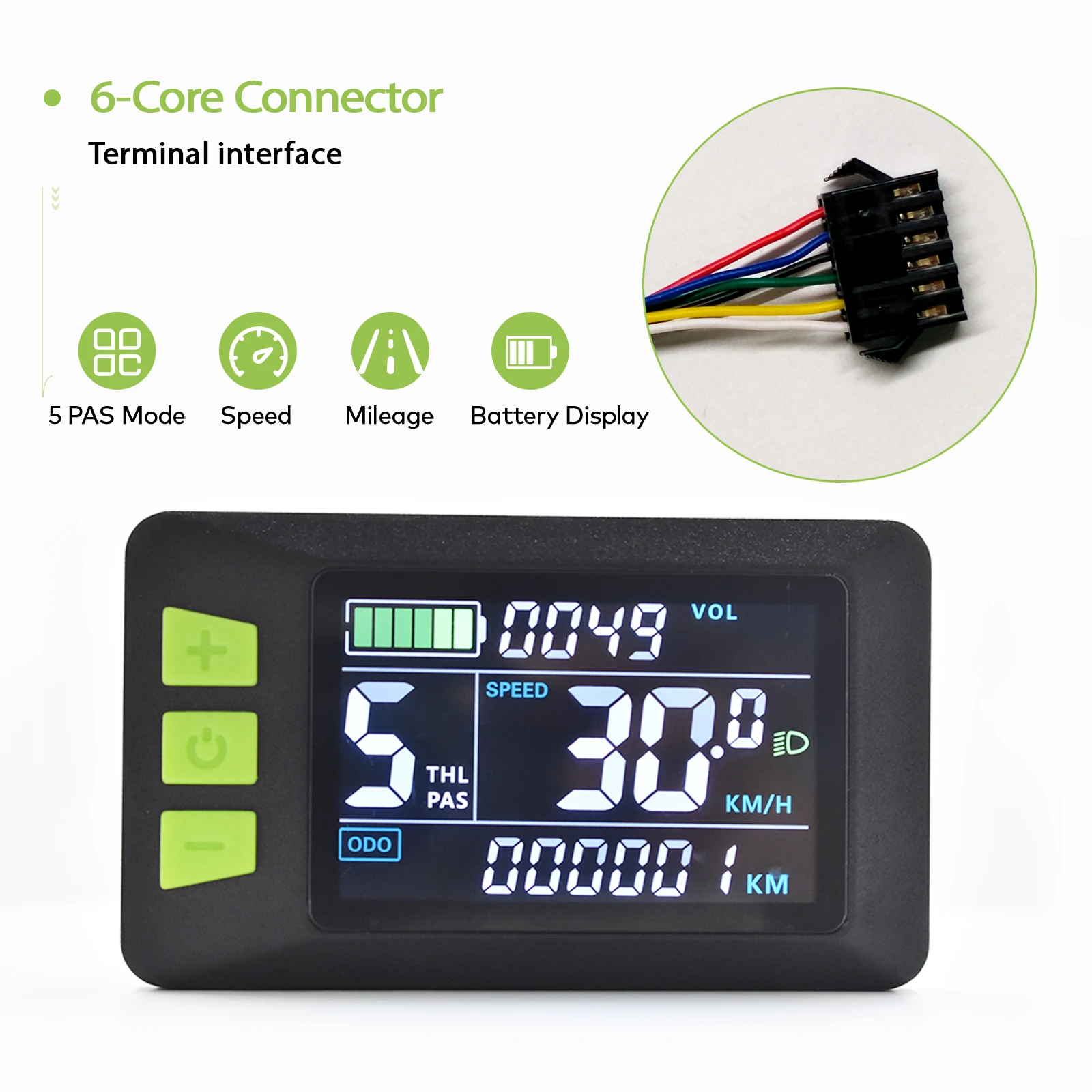 【UART2】 Elektrische fietsdisplay Scooteraccessoires Scooterdisplay Fietscomputer LCD-scherm Fiets Snelheidsmeter
