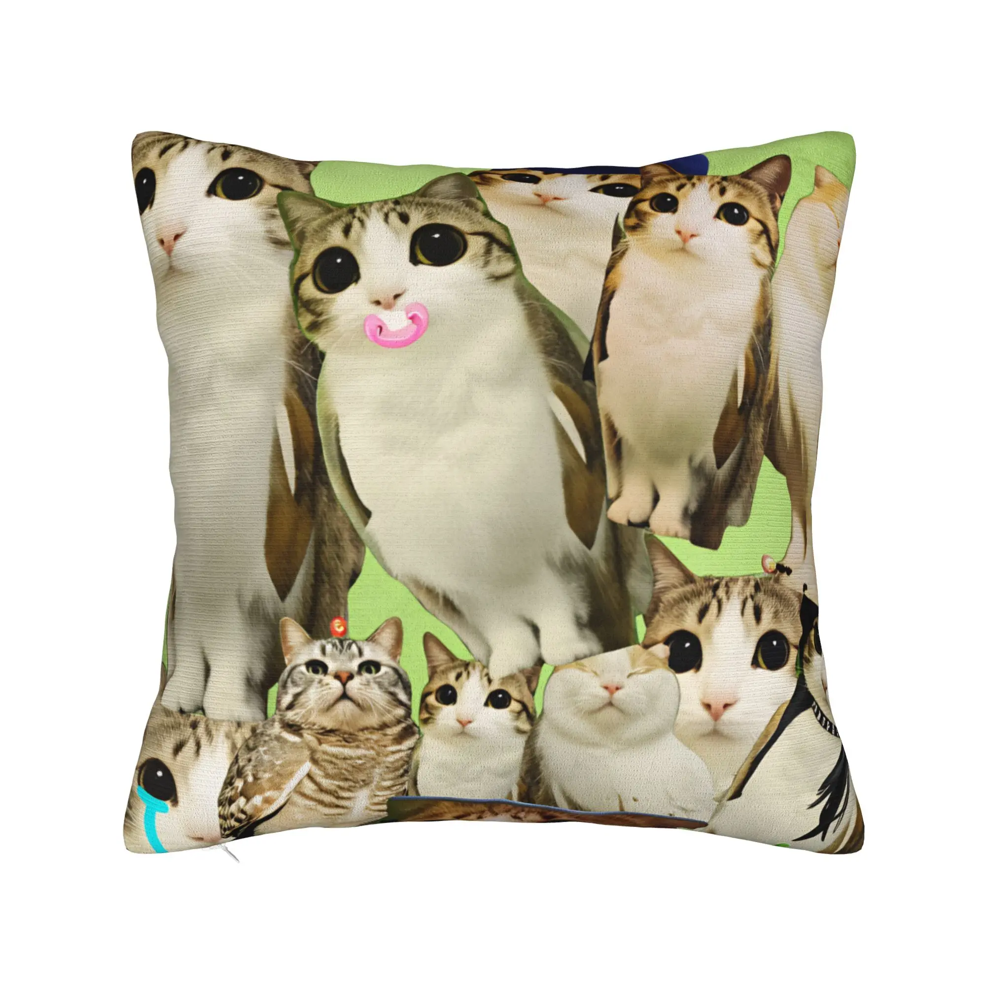Chaos Meowl Cat Collage Pillow Case  Fashion Pillow Cover Graphic Pillowcases For Chair Sofa Home Decor