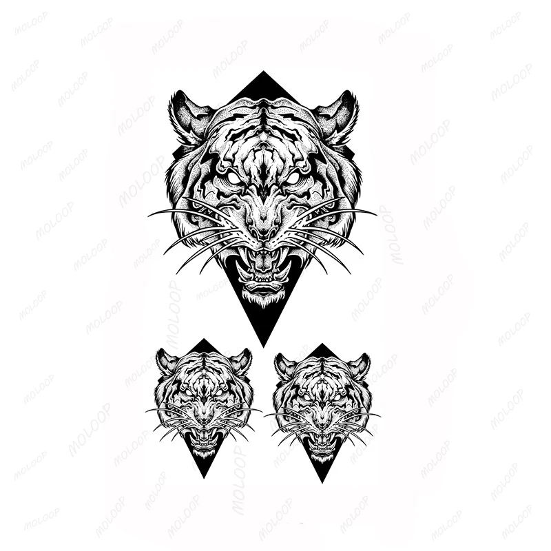 Tatuaje adhesivo de escorpión, Tigre, águila, serpiente, Animal, rosa, flor temporal, impermeable, mano, brazo, pie, maquillaje, arte corporal para hombres y mujeres